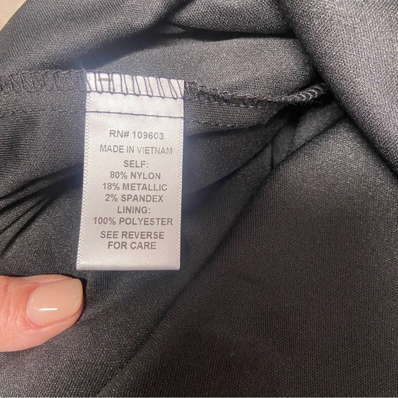 Rabbit Rabbit Rabbit Designs Fit & Flare Cocktail Dress Size 12 Black Silver - Picture 11 of 13